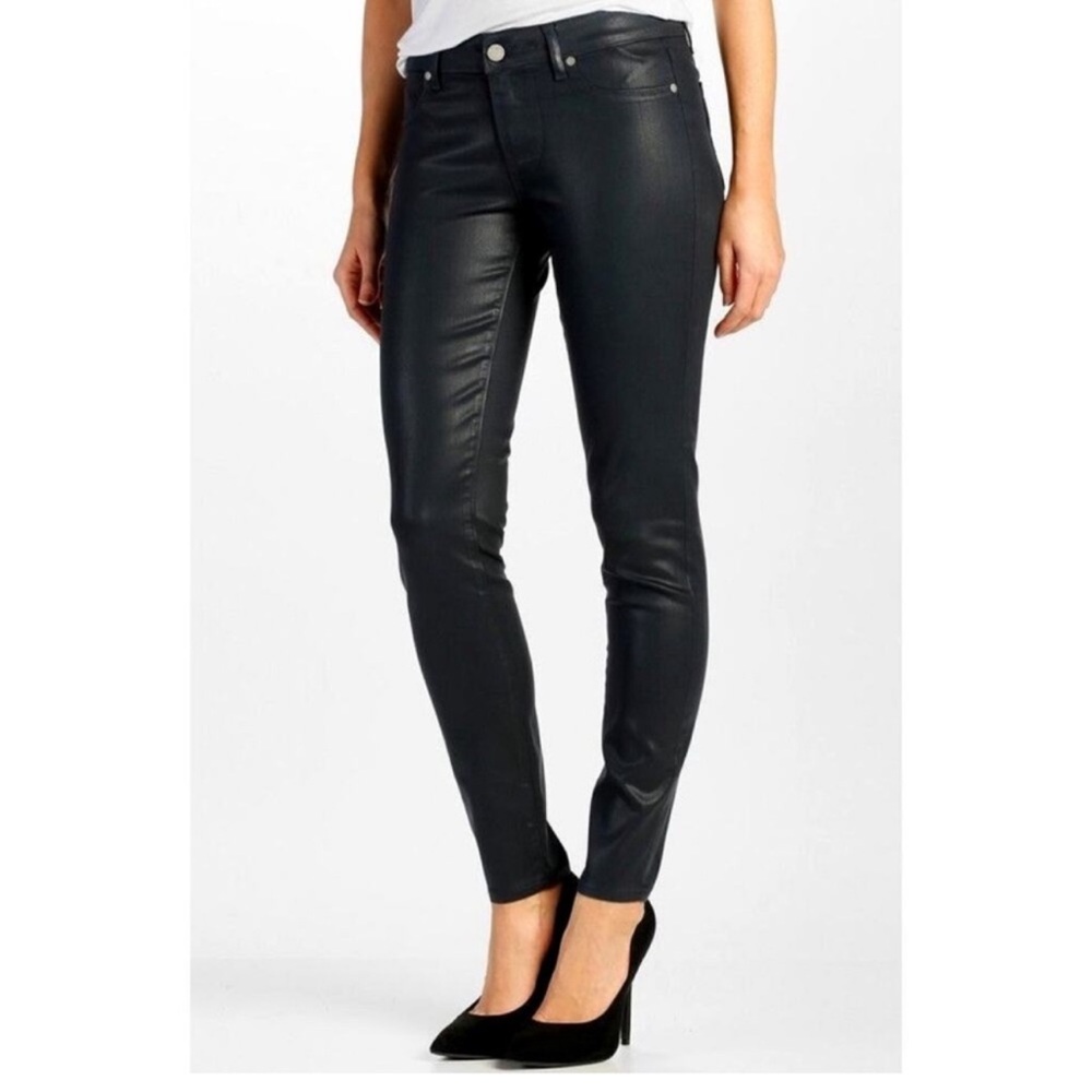 Paige Verdugo Ultra-Skinny Jeans - Black Fog Luxe Coating, Size 27, NWT